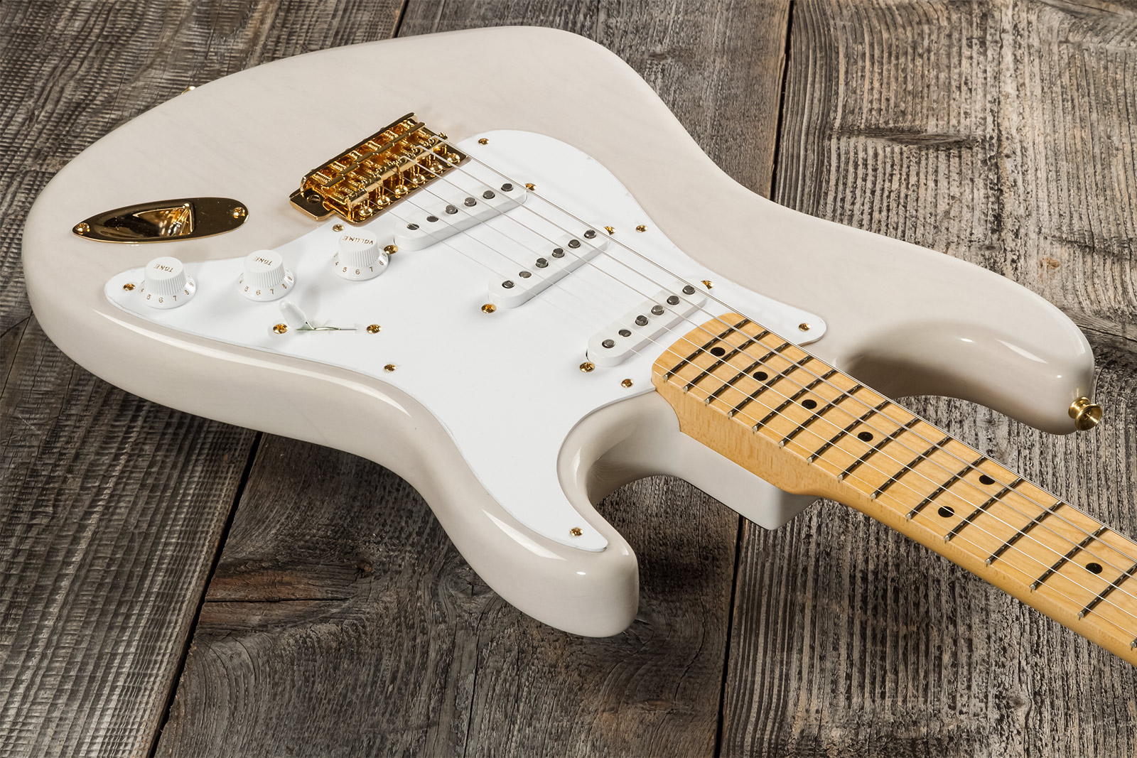 Fender Custom Shop Strat 1957 3s Trem Mn #r125475 - Nos White Blonde - Guitare Électrique Forme Str - Variation 2