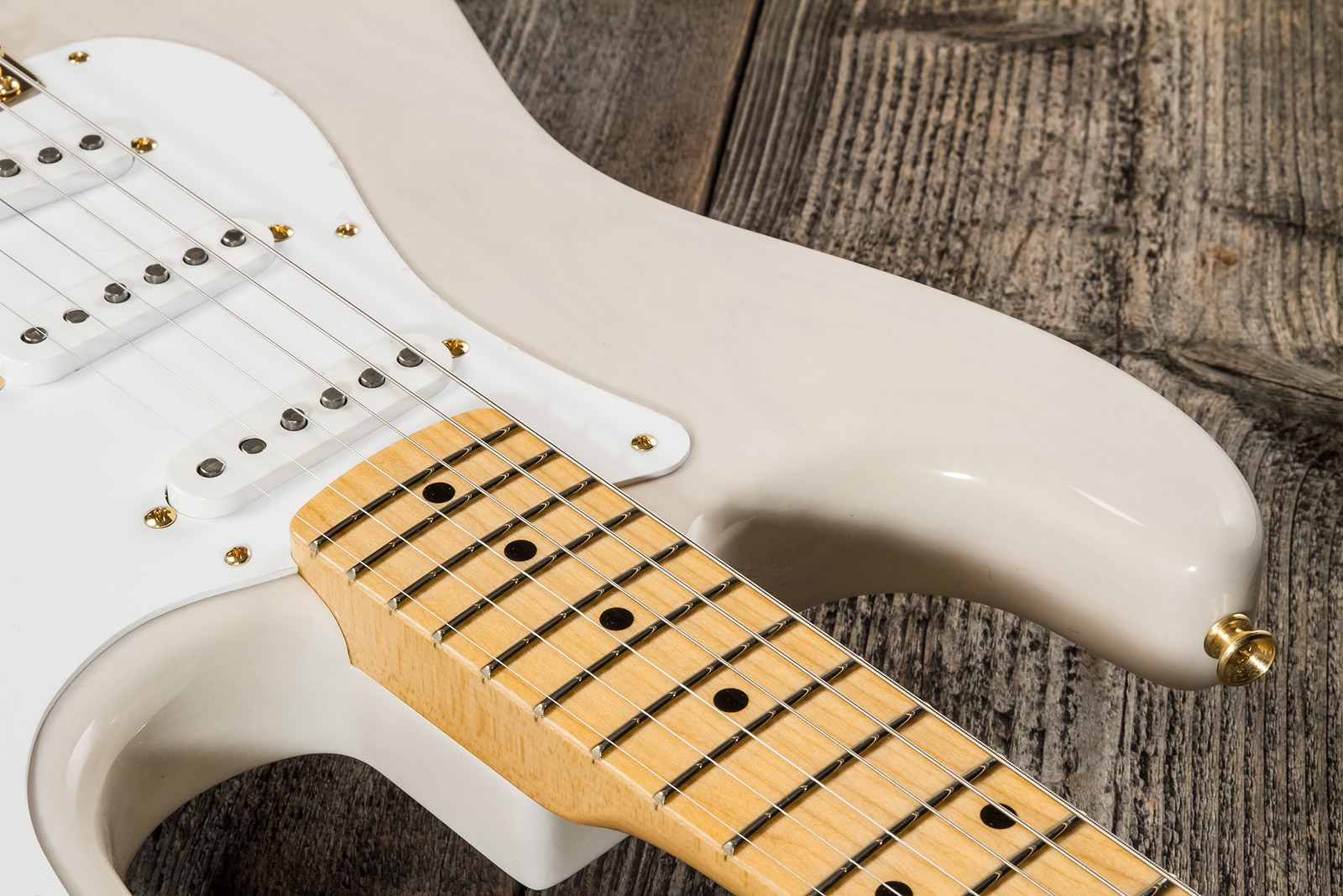 Fender Custom Shop Strat 1957 3s Trem Mn #r125475 - Nos White Blonde - Guitare Électrique Forme Str - Variation 4