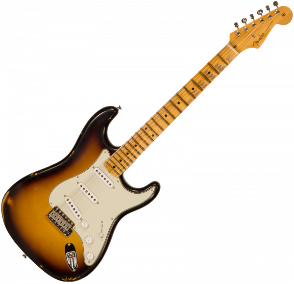 Guitare électrique solid body Fender Custom Shop 1959 Stratocaster #R113759 - Relic 2-color sunburst