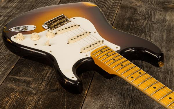 Guitare électrique solid body Fender Custom Shop 1957 Stratocaster #CZ558679 - relic 2-color sunburst