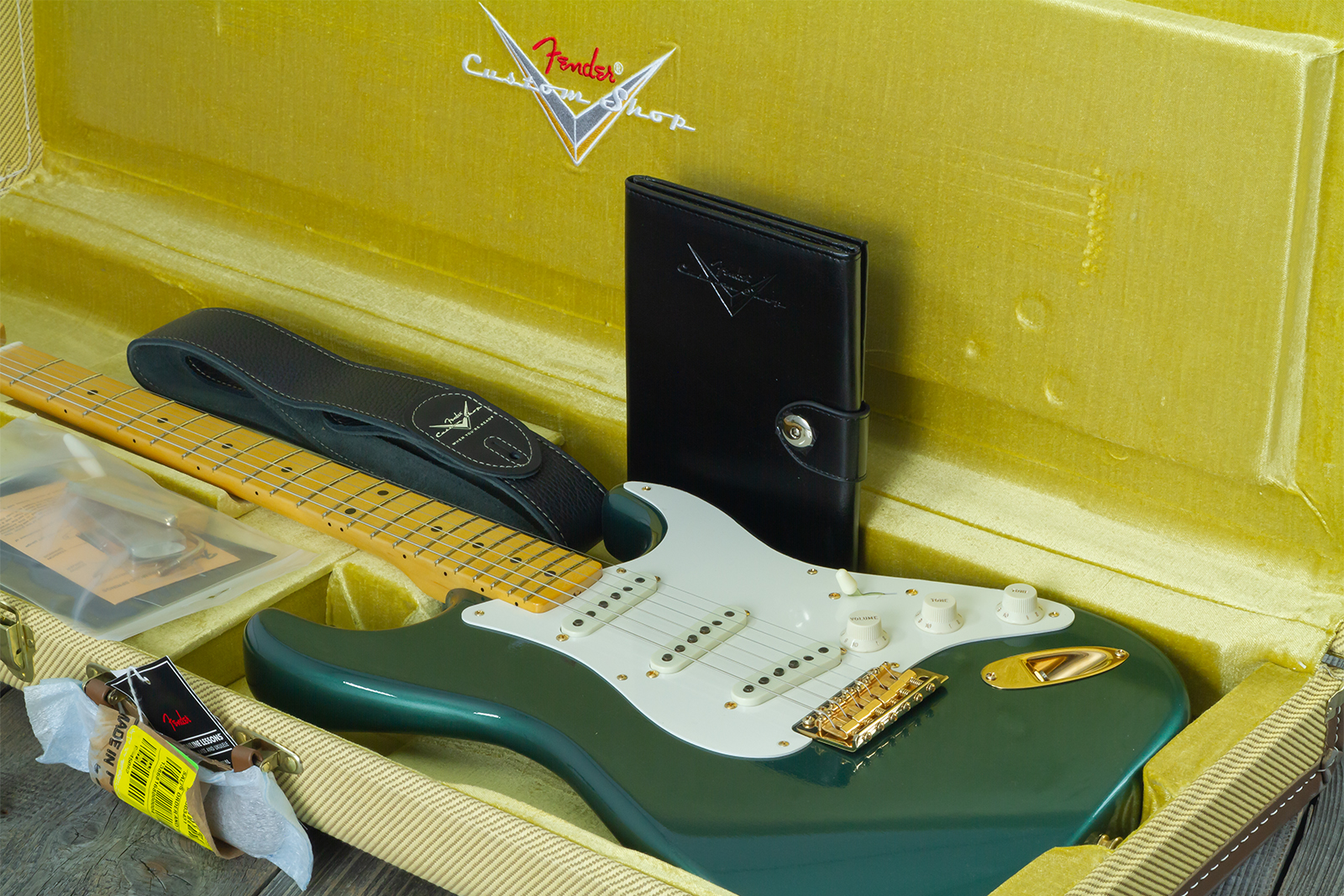 Fender Custom Shop Strat 1957 Vintage Custom 3s Trem Mn #r145062 - Time Capsule Sherwood Green Metallic - Guitare Électrique Forme Str - Variation 13