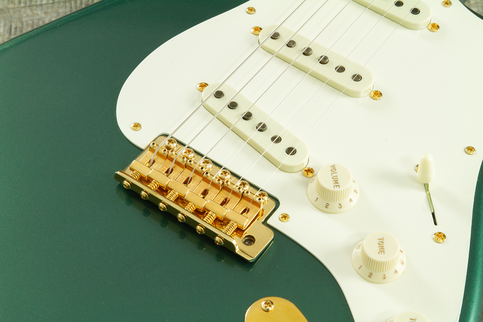 Fender Custom Shop Strat 1957 Vintage Custom 3s Trem Mn #r145062 - Time Capsule Sherwood Green Metallic - Guitare Électrique Forme Str - Variation 6