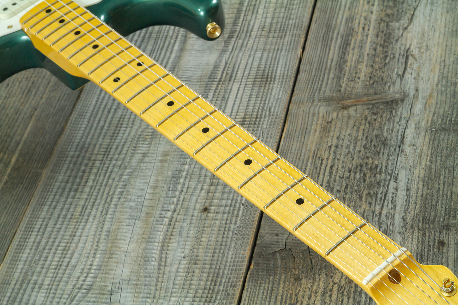 Fender Custom Shop Strat 1957 Vintage Custom 3s Trem Mn #r145062 - Time Capsule Sherwood Green Metallic - Guitare Électrique Forme Str - Variation 7