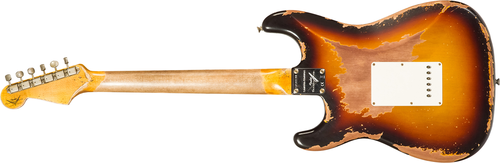 Fender Custom Shop Strat 1959 3s Trem #cz583182 - Super Heavy Relic Chocolate 3-color Sunburst - Guitare Électrique Forme Str - Variation 1