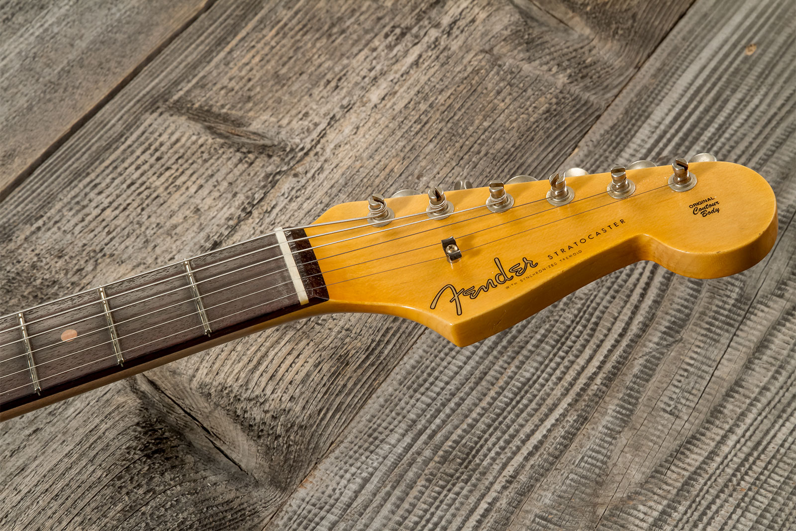 Fender Custom Shop Strat 1959 3s Trem Rw #cz571088 - Journeyman Relic Aged Fiesta Red - Guitare Électrique Forme Str - Variation 7