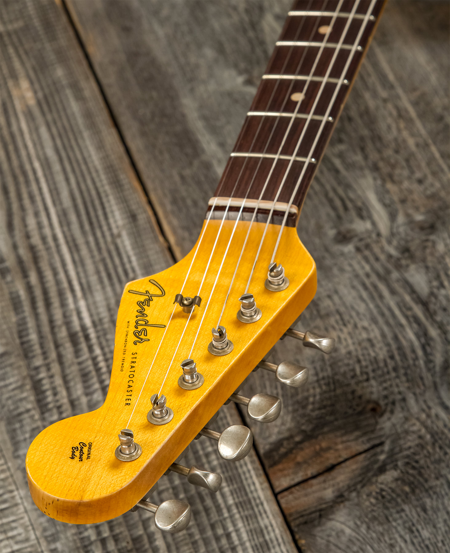 Fender Custom Shop Strat 1959 3s Trem Rw #r117393 - Relic Aged Vintage White - Guitare Électrique Forme Str - Variation 8