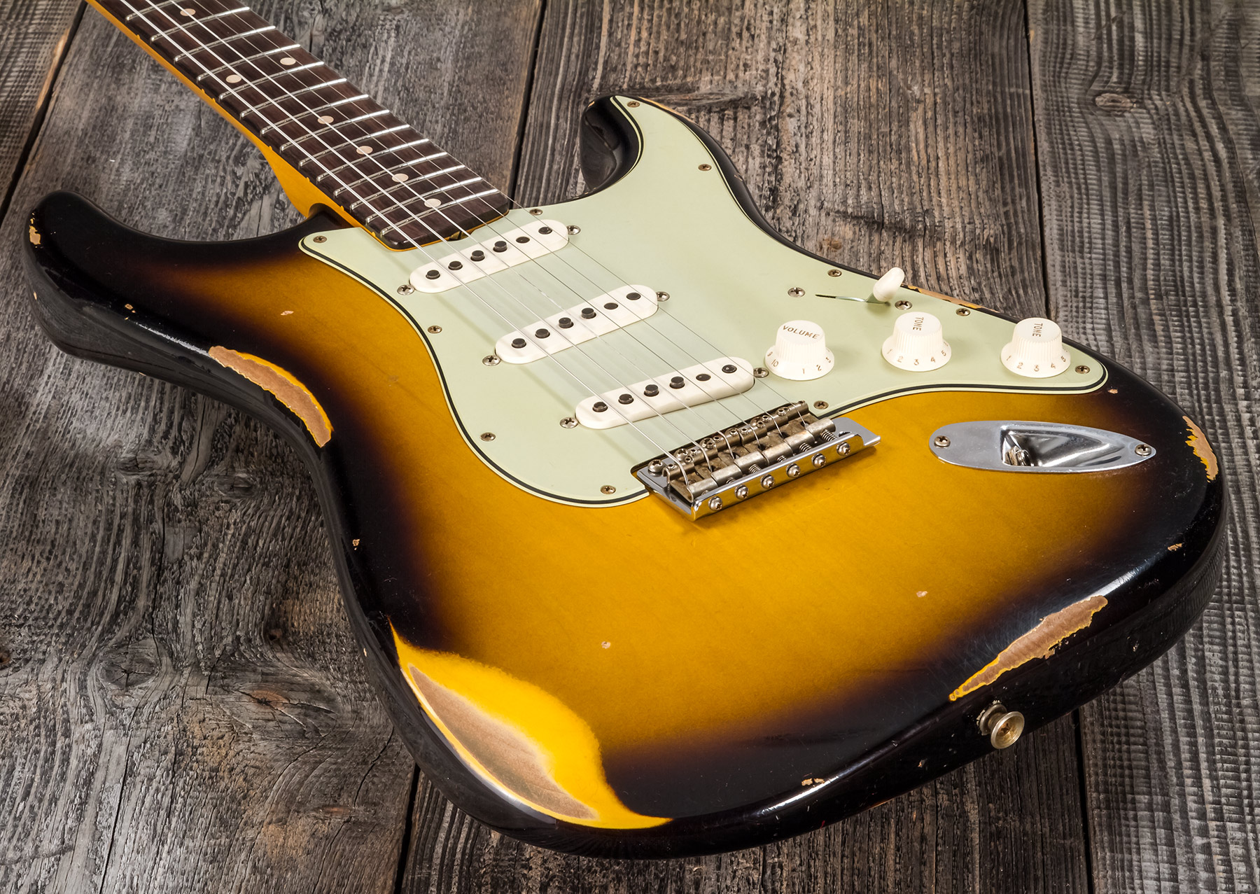 Fender Custom Shop Strat 1959 3s Trem Rw #r117661 - Relic 2-color Sunburst - Guitare Électrique Forme Str - Variation 3