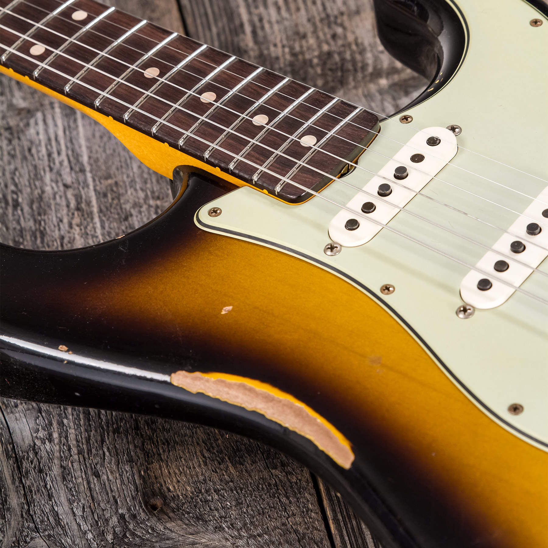 Fender Custom Shop Strat 1959 3s Trem Rw #r117661 - Relic 2-color Sunburst - Guitare Électrique Forme Str - Variation 7