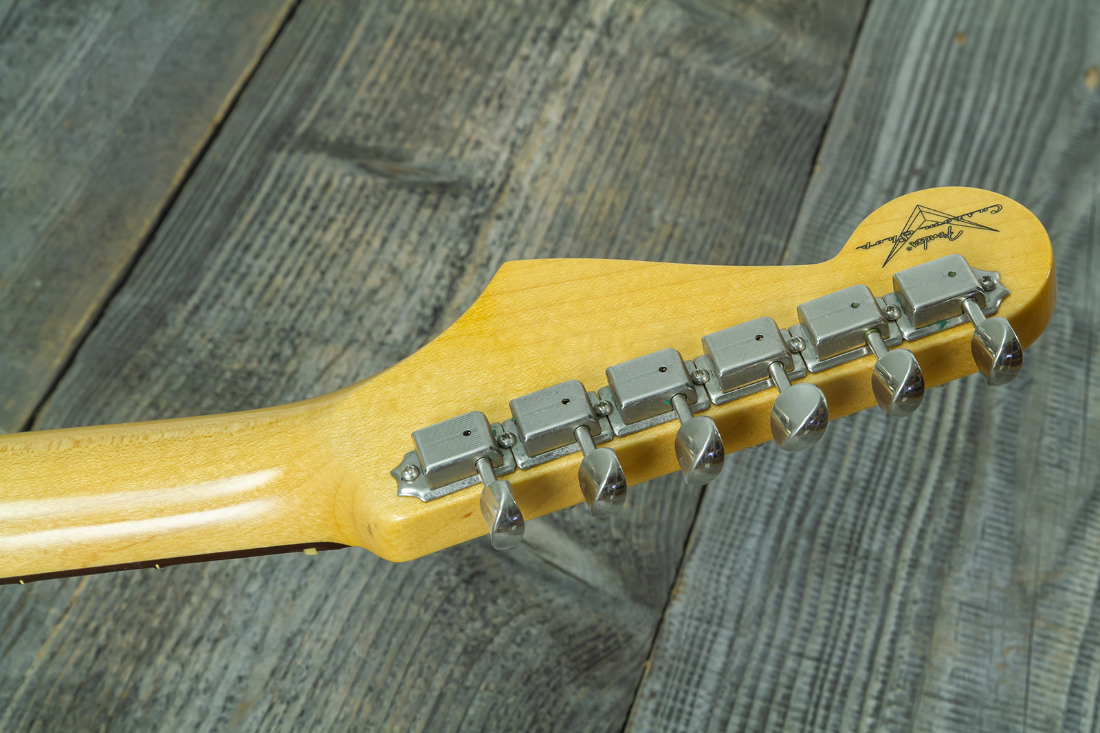 Fender Custom Shop Strat 1959 Vintage Custom 3s Trem Rw #r146975 - Time Capsule Faded Surf Green - Guitare Électrique Forme Str - Variation 11