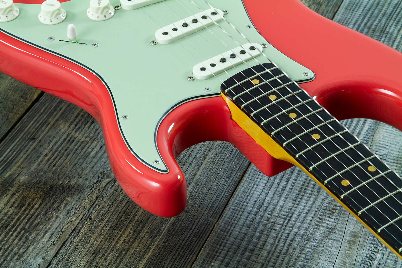 Fender Custom Shop Strat 1959 Vintage Custom 3s Trem Rw #r148219 - Time Capsule Fiesta Red - Guitare Électrique Forme Str - Variation 8