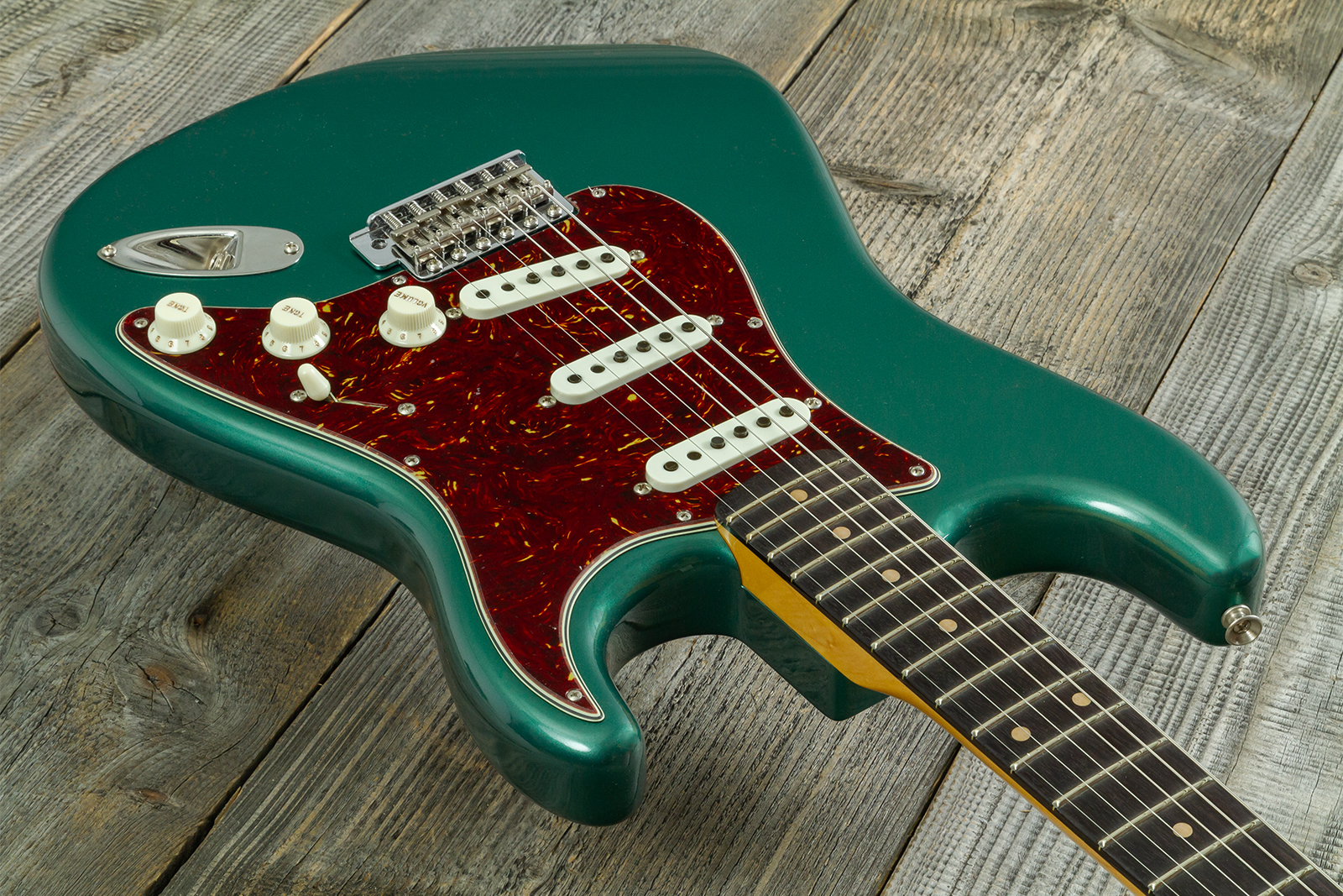Fender Custom Shop Strat 1959 Vintage Custom 3s Trem Rw #r148541 - Time Capsule Sherwood Green Metallic - Guitare Électrique Forme Str - Variation 3