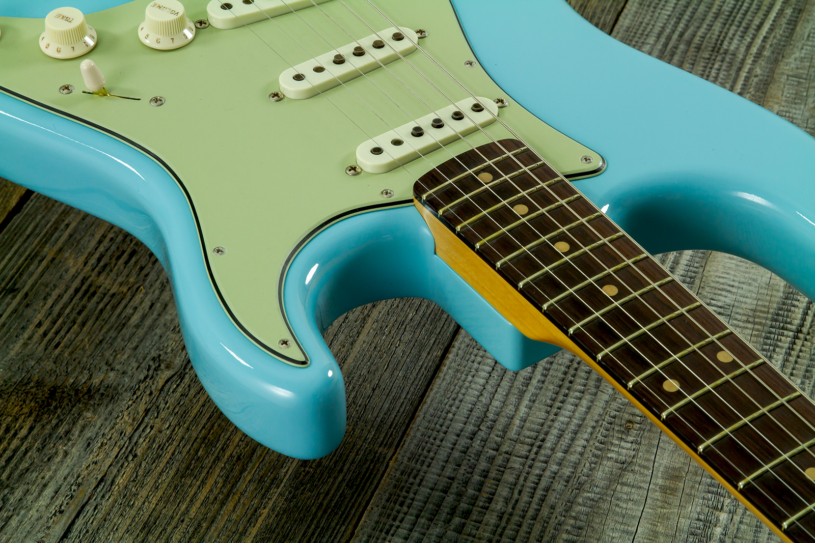 Fender Custom Shop Strat 1959 Vintage Custom 3s Trem Rw #r150835 - Time Capsule Daphne Blue - Guitare Électrique Forme Str - Variation 9