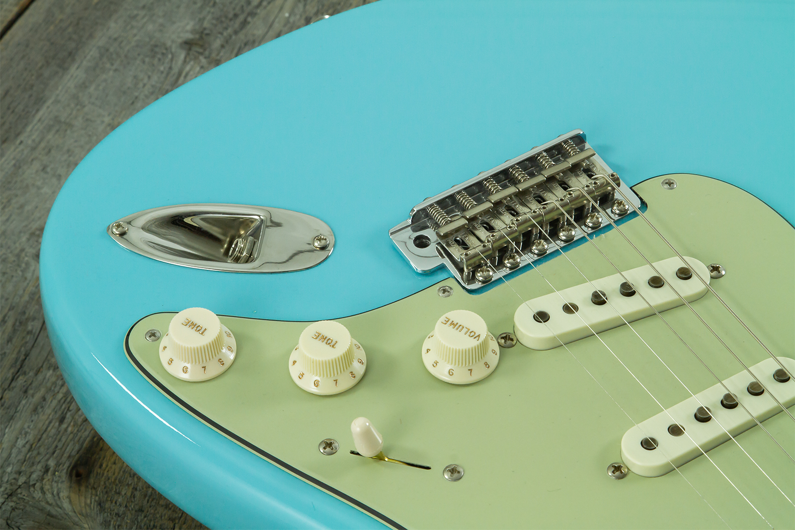 Fender Custom Shop Strat 1959 Vintage Custom 3s Trem Rw #r150835 - Time Capsule Daphne Blue - Guitare Électrique Forme Str - Variation 8