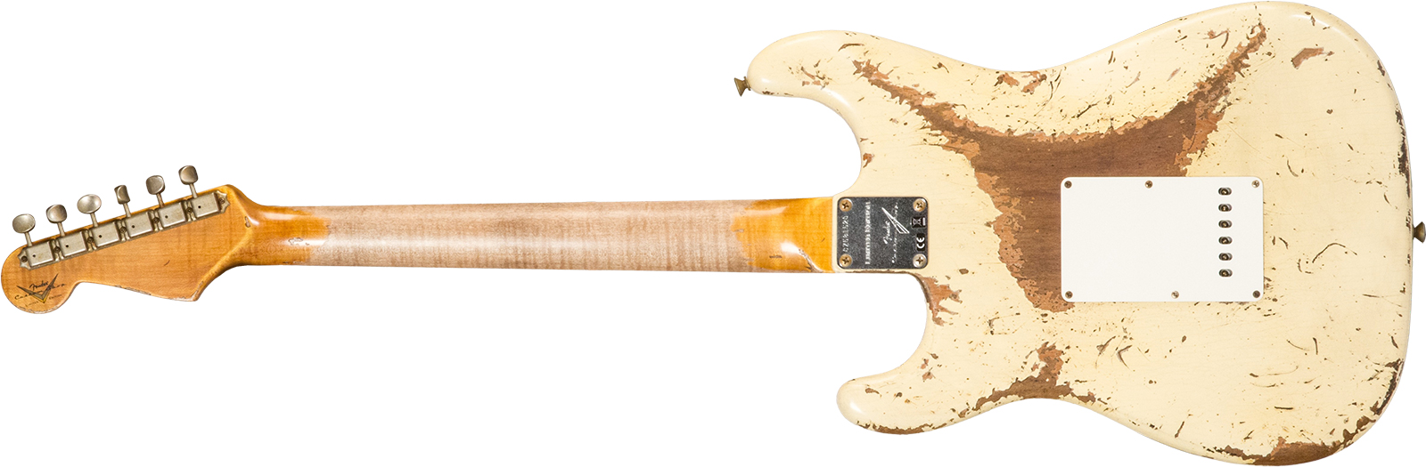 Fender Custom Shop Strat 1960 Dual Mag Ii Rw #cz563967 - Super Heavy Relic Vintage White - Guitare Électrique Forme Str - Variation 1