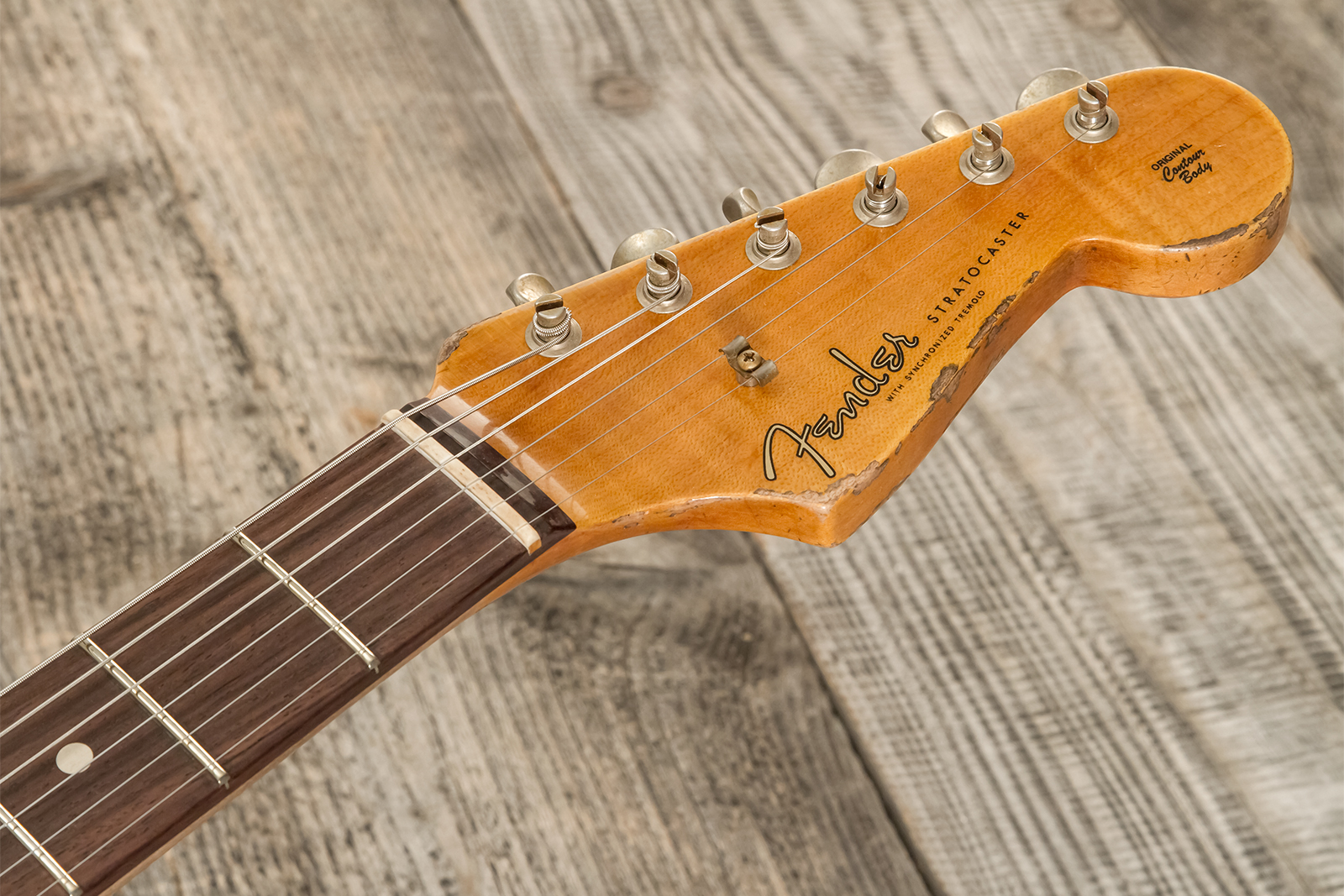 Fender Custom Shop Strat 1960 Dual Mag Ii Rw #cz563967 - Super Heavy Relic Vintage White - Guitare Électrique Forme Str - Variation 7