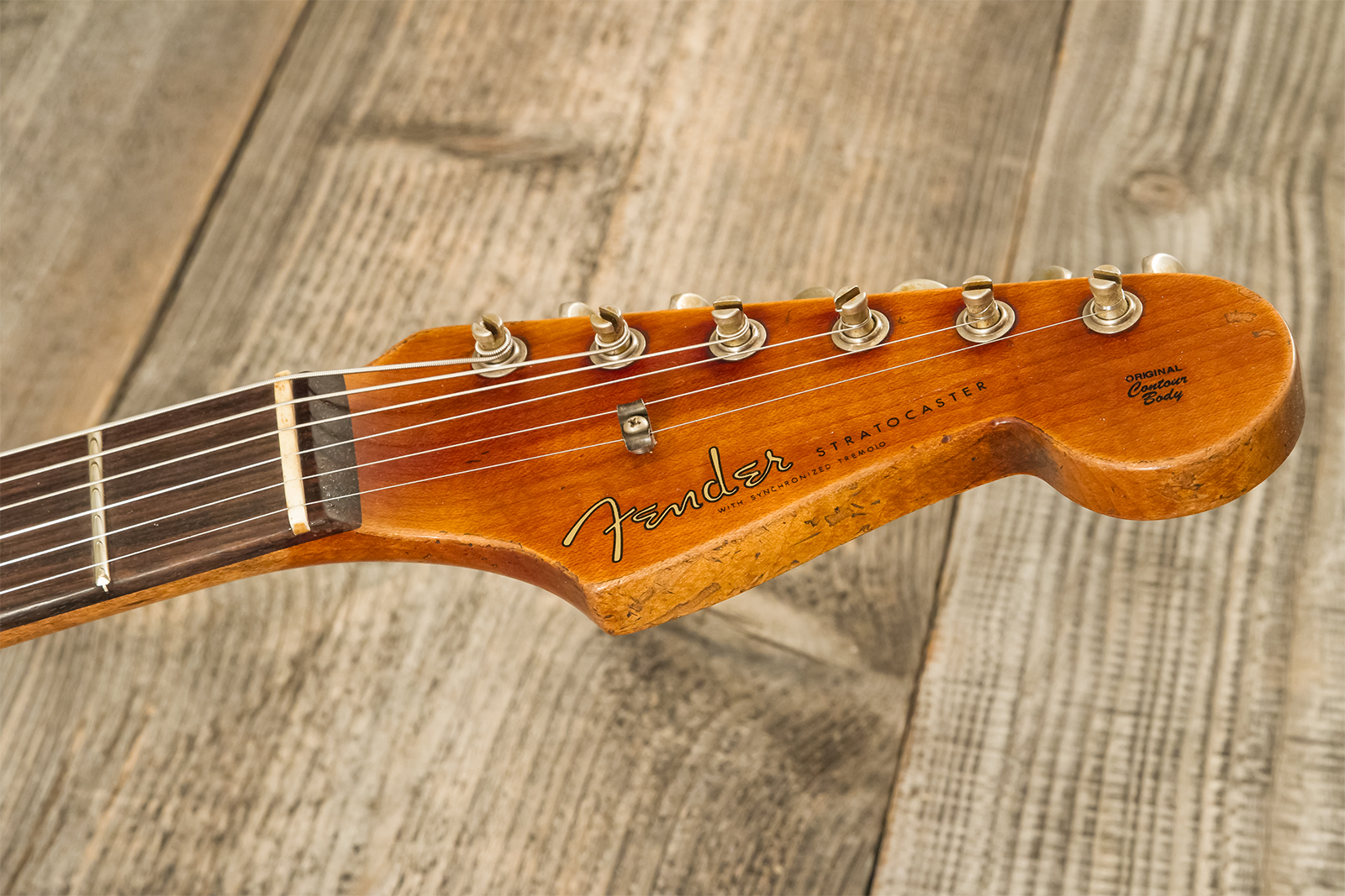 Fender Custom Shop Strat 1960 Roasted 3s Trem Rw #cz581166 - Super Heavy Relic Black O. 2-color Sunburst - Guitare Électrique Forme Str - Variation 11