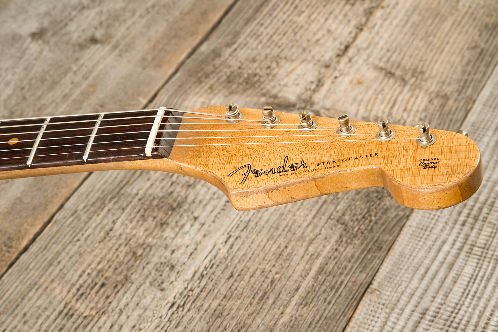 Fender Custom Shop Strat 1960 Roasted 3s Trem Rw #cz583123 - Super Heavy Relic 3-color Sunburst - Guitare Électrique Forme Str - Variation 6