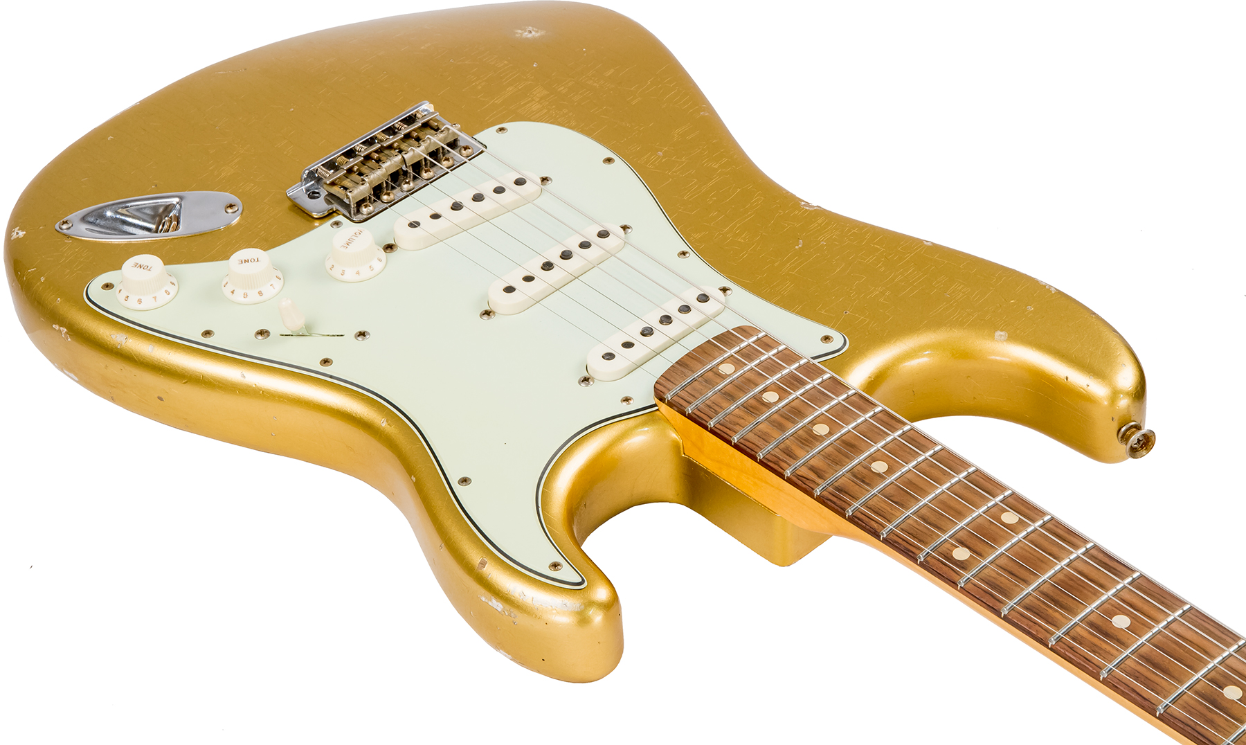 Fender Custom Shop Strat 1960 Rw #cz544406 - Relic Aztec Gold - Guitare Électrique Forme Str - Variation 3