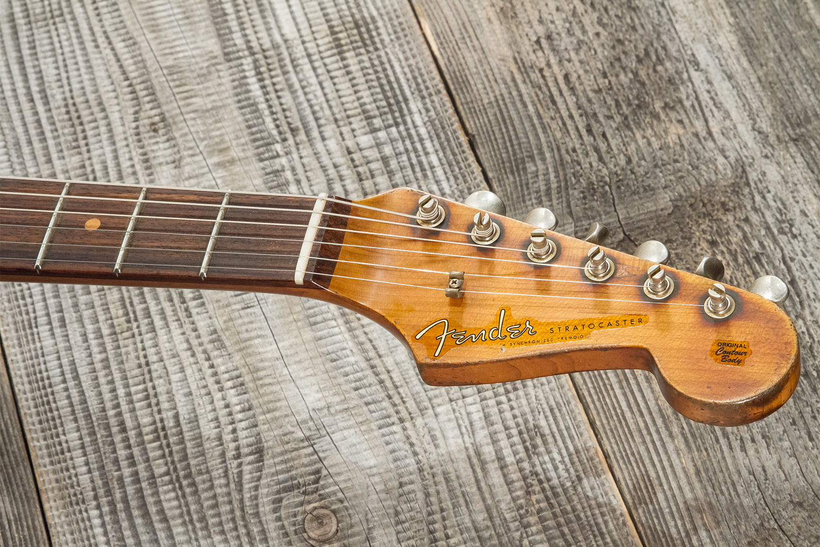 Fender Custom Shop Strat 1961 3s Trem Rw #cz570051 - Super Heavy Relic Natural - Guitare Électrique Forme Str - Variation 9