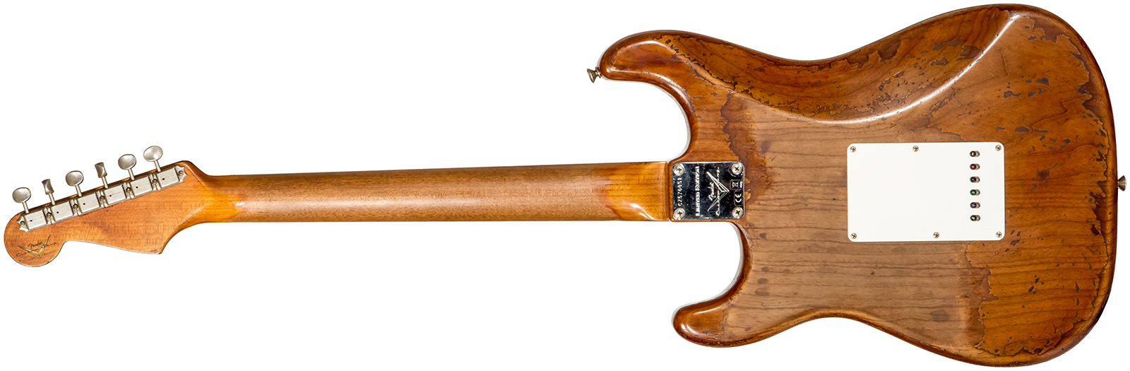 Fender Custom Shop Strat 1961 3s Trem Rw #cz570051 - Super Heavy Relic Natural - Guitare Électrique Forme Str - Variation 1