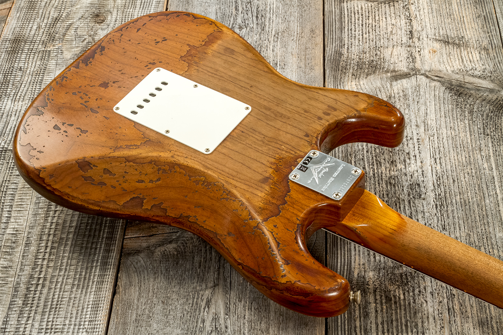Fender Custom Shop Strat 1961 3s Trem Rw #cz570051 - Super Heavy Relic Natural - Guitare Électrique Forme Str - Variation 6