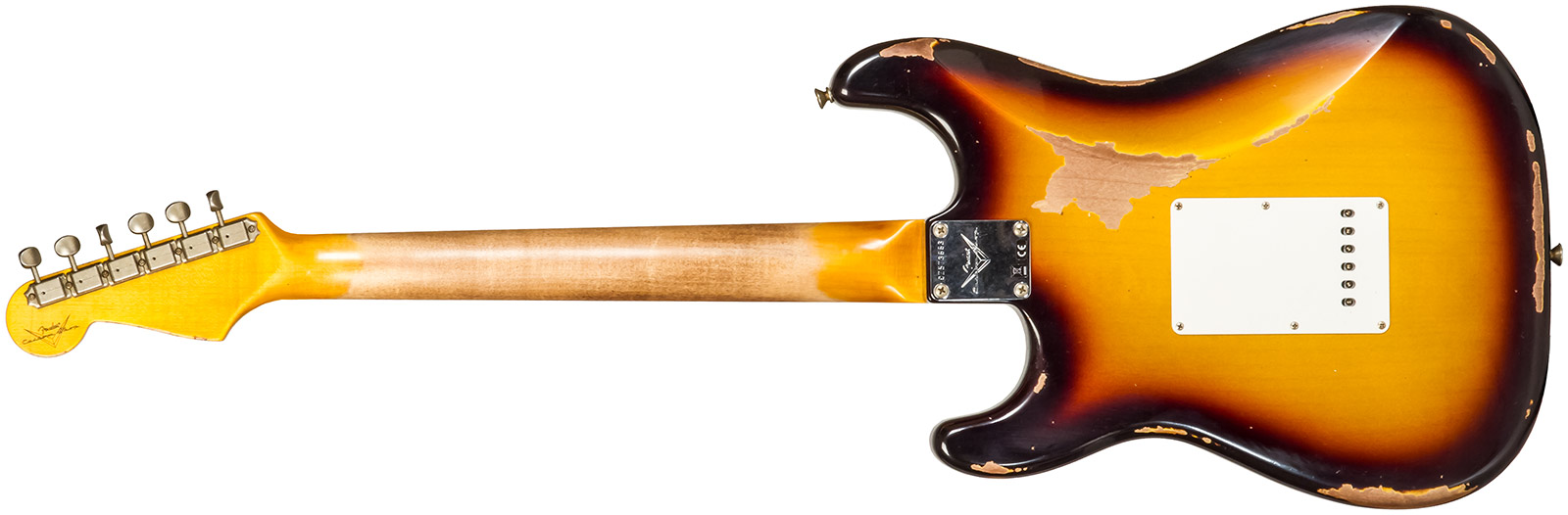 Fender Custom Shop Strat 1961 3s Trem Rw #cz573663 - Heavy Relic Aged 3-color Sunburst - Guitare Électrique Forme Str - Variation 1
