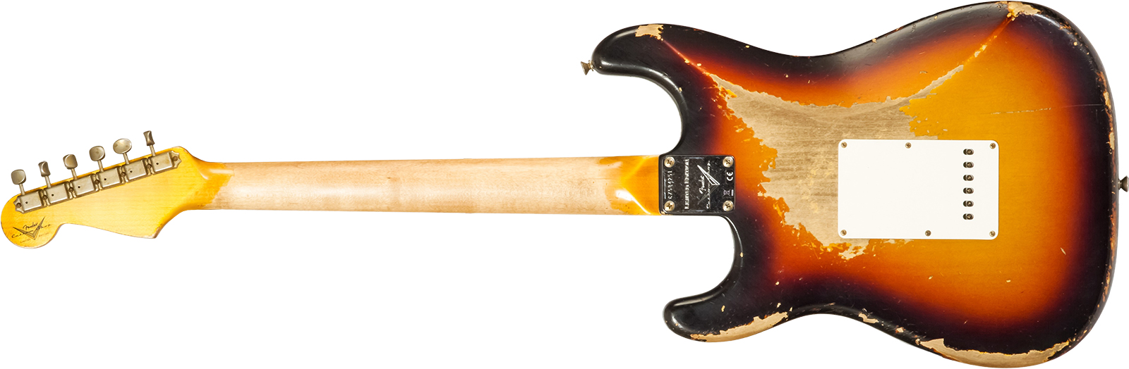 Fender Custom Shop Strat 1961 Bone Tone 3s Trem #cz584251 - Super Heavy Relic 3-color Sunburst - Guitare Électrique Forme Str - Variation 1