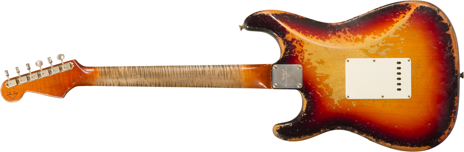 Fender Custom Shop Strat 1961 Masterbuilt D.wilson 3s Trem Rw #cz552177 - Heavy Relic 3-color Sunburst - Guitare Électrique Forme Str - Variation 1