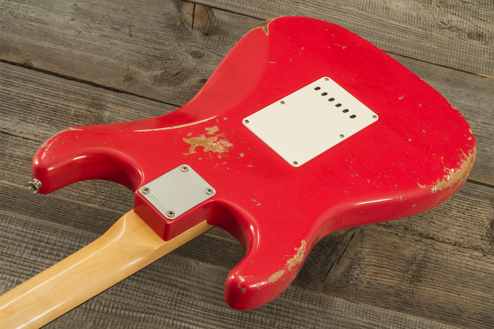 Fender Custom Shop Strat 1961 Masterbuilt K.mcmillin 3s Trem Abw #r132221 - Relic Fiesta Red - Guitare Électrique Forme Str - Variation 9