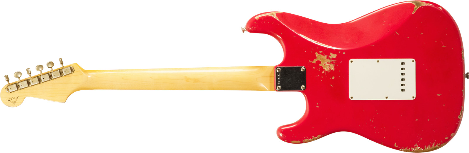 Fender Custom Shop Strat 1961 Masterbuilt K.mcmillin 3s Trem Abw #r132221 - Relic Fiesta Red - Guitare Électrique Forme Str - Variation 2