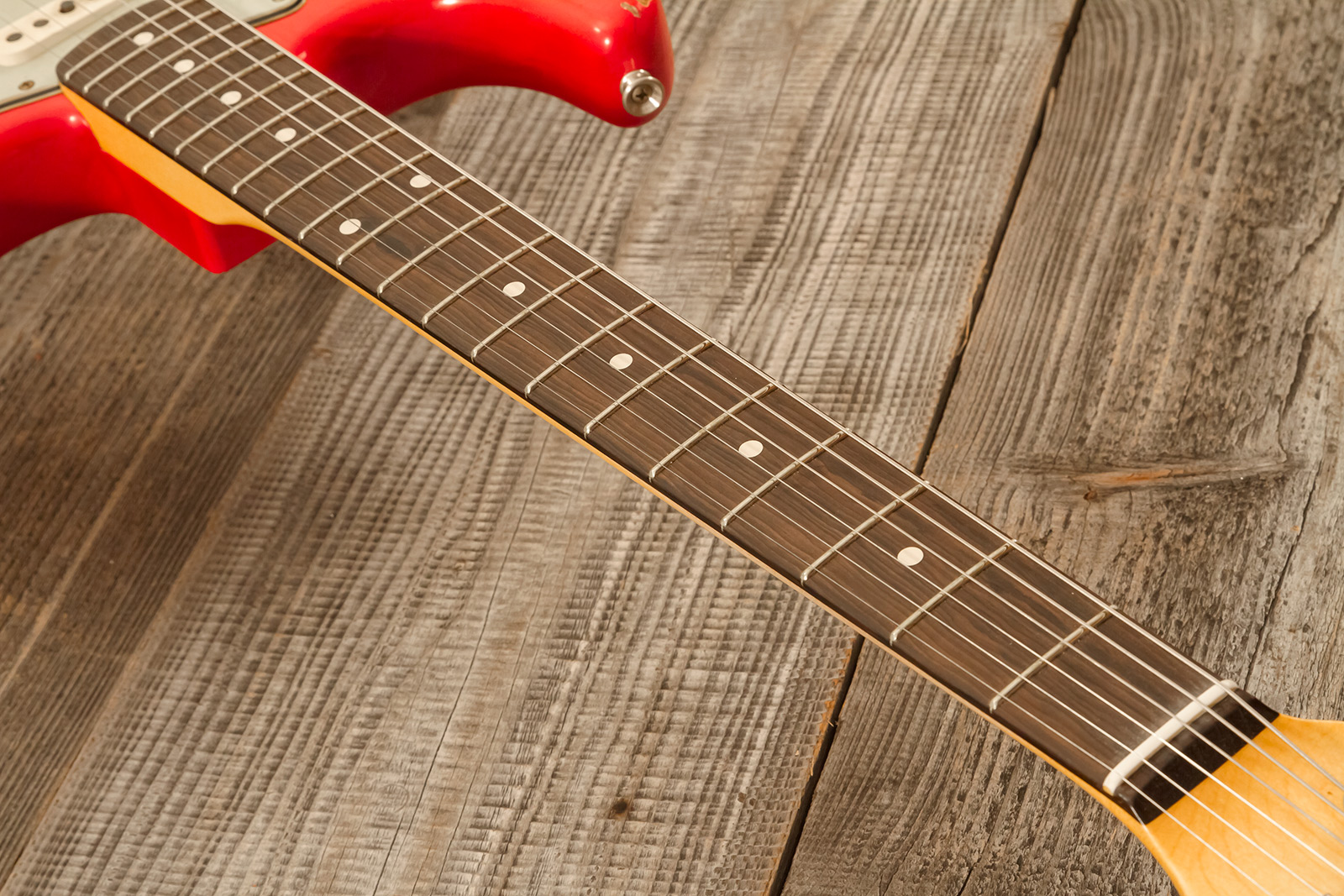 Fender Custom Shop Strat 1961 Masterbuilt K.mcmillin 3s Trem Abw #r132221 - Relic Fiesta Red - Guitare Électrique Forme Str - Variation 7
