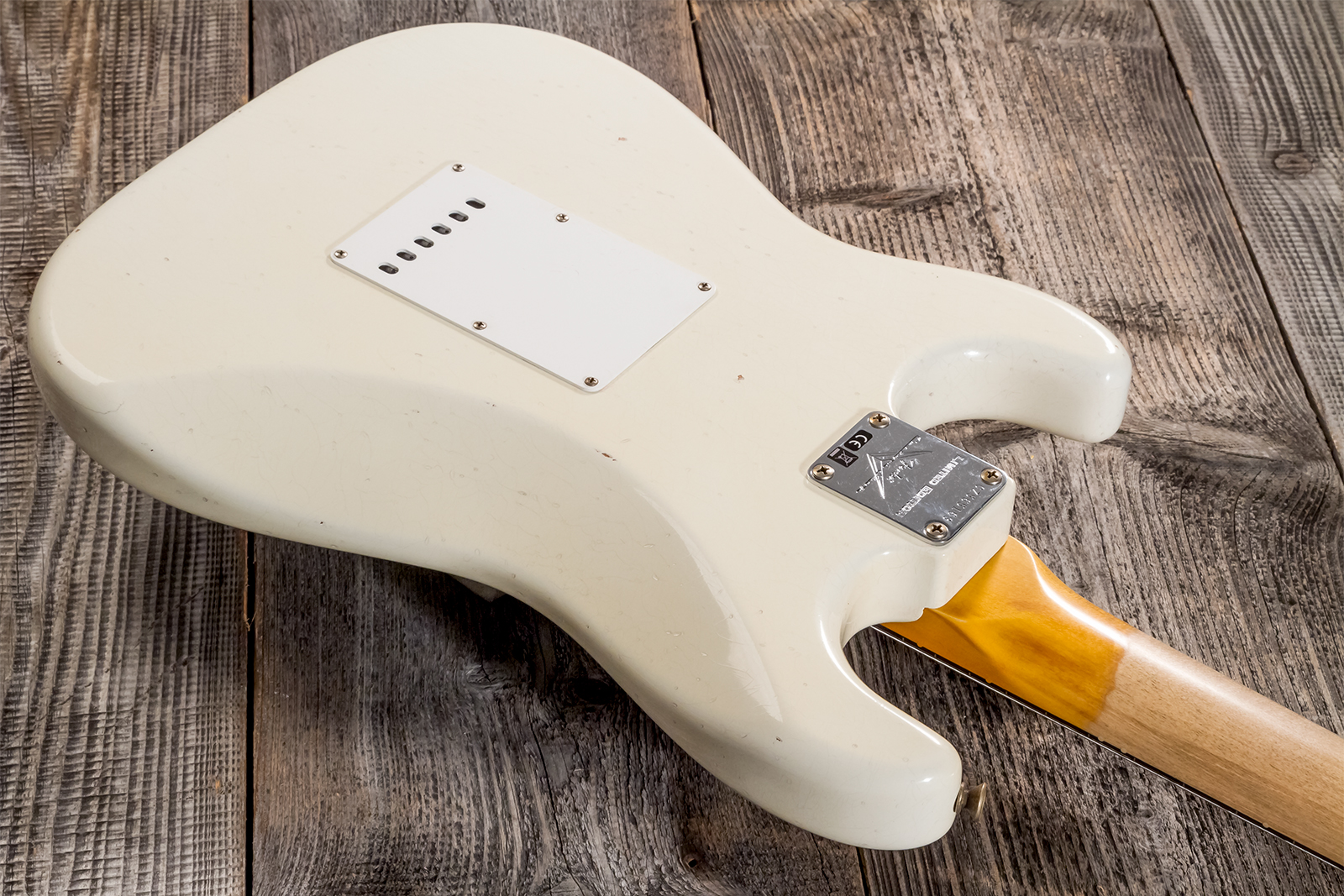 Fender Custom Shop Strat 1962/63 3s Trem Rw - Journeyman Relic Olympic White - Guitare Électrique Forme Str - Variation 5