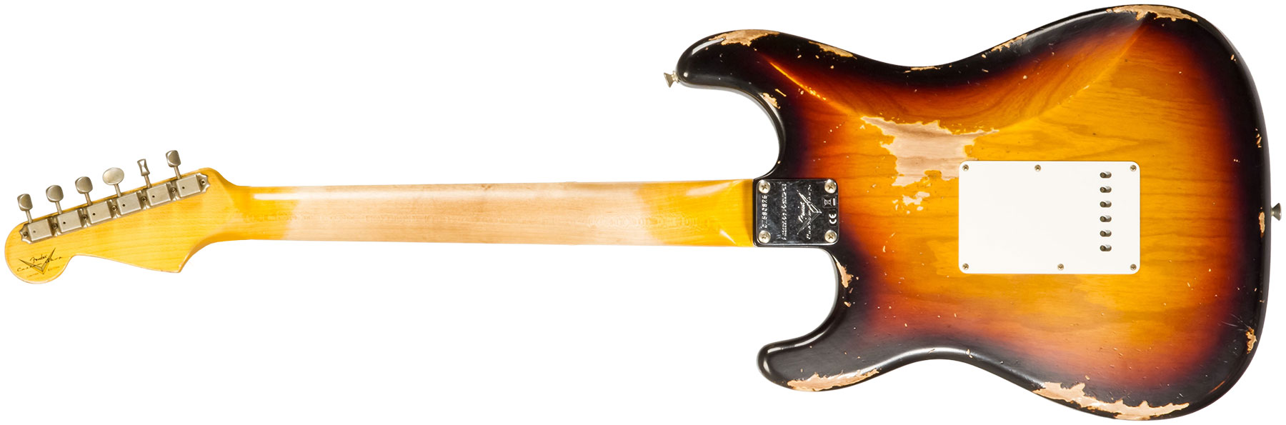 Fender Custom Shop Strat 1962 6s Trem Rw #cz580826 - Heavy Relic 3-color Sunburst - Guitare Électrique Forme Str - Variation 1