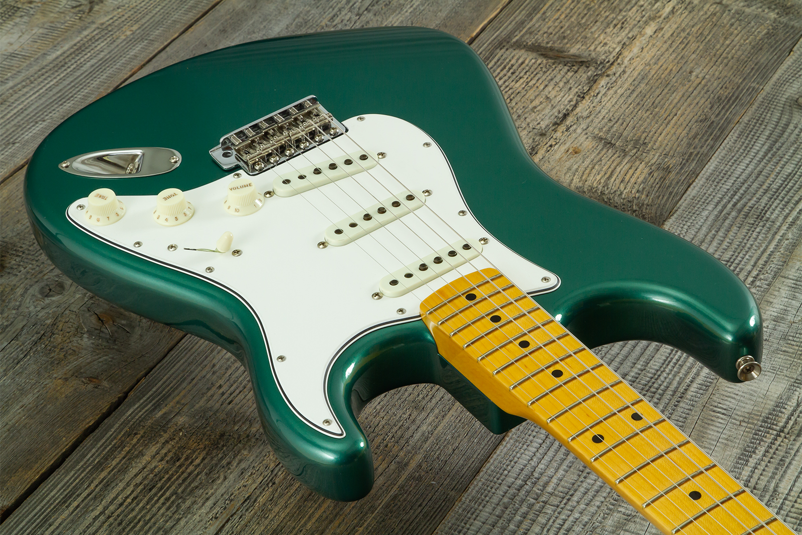 Fender Custom Shop Strat 1962 Vintage Custom 3s Trem Mn - Time Capsule Sherwood Green Metallic - Guitare Électrique Forme Str - Variation 13