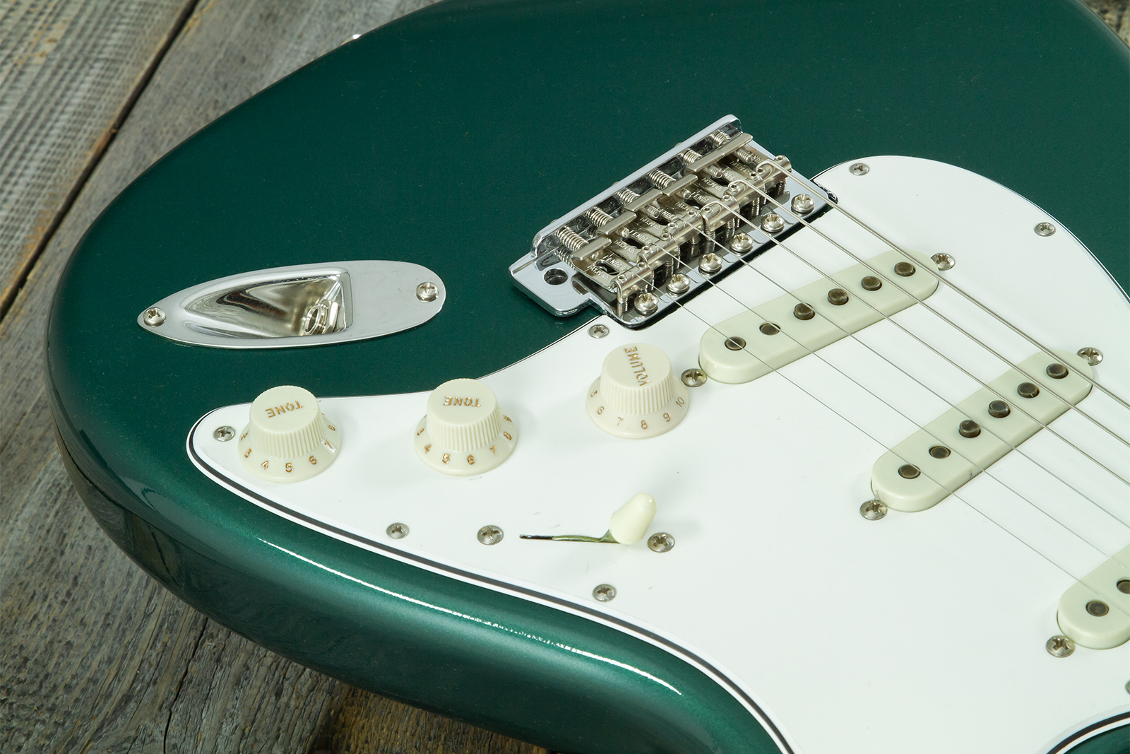 Fender Custom Shop Strat 1962 Vintage Custom 3s Trem Mn #r146869 - Time Capsule Sherwood Green Metallic - Guitare Électrique Forme Str - Variation 3