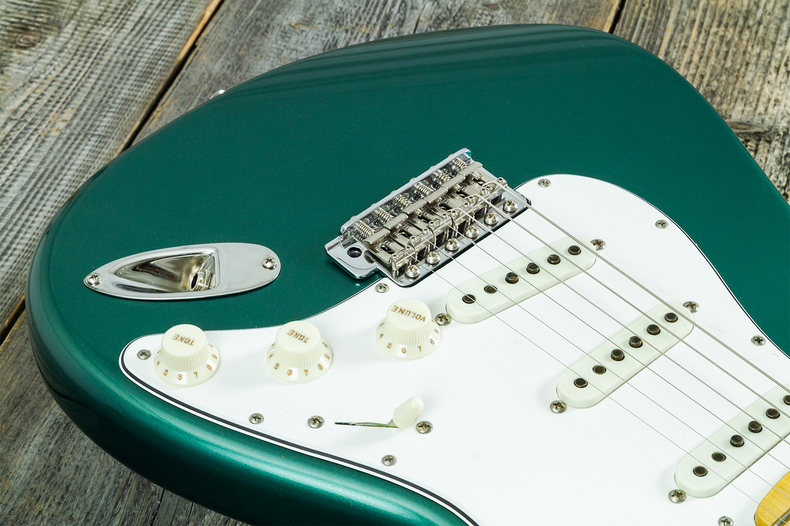 Fender Custom Shop Strat 1962 Vintage Custom 3s Trem Mn #r147972 - Time Capsule Sherwood Green Metallic - Guitare Électrique Forme Str - Variation 3
