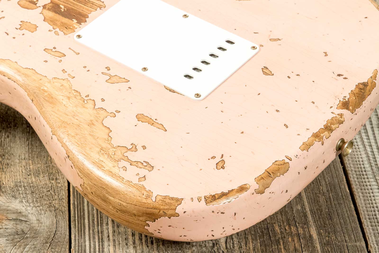 Fender Custom Shop Strat 1963 3s Trem Rw #r136150 - Super Heavy Relic Shell Pink - Guitare Électrique Forme Str - Variation 7