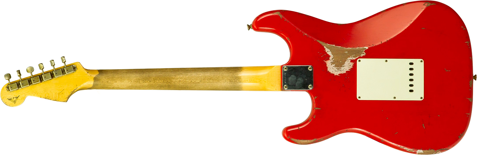 Fender Custom Shop Strat 1963 Mb A.macnutt 3s Trem Rw #r144111 - Relic Fiesta Red - Guitare Électrique Forme Str - Variation 1