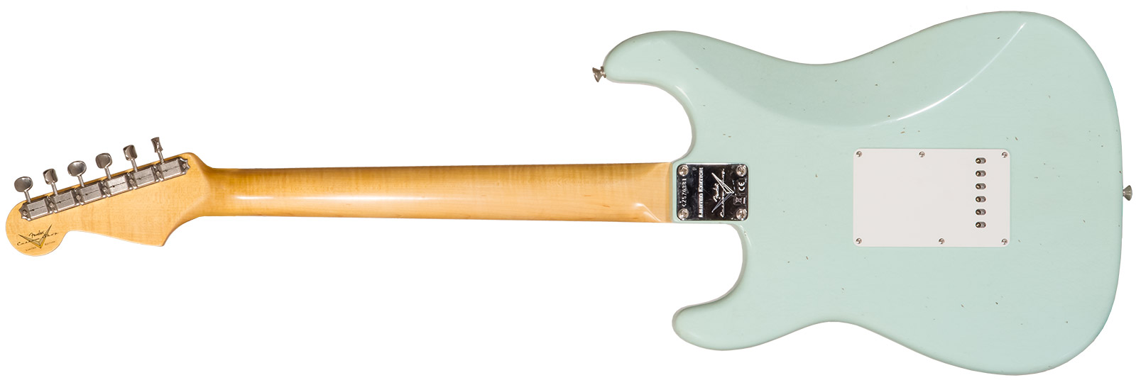 Fender Custom Shop Strat 1964 3s Trem Rw #cz570381 - Journeyman Relic Aged Surf Green - Guitare Électrique Forme Str - Variation 1
