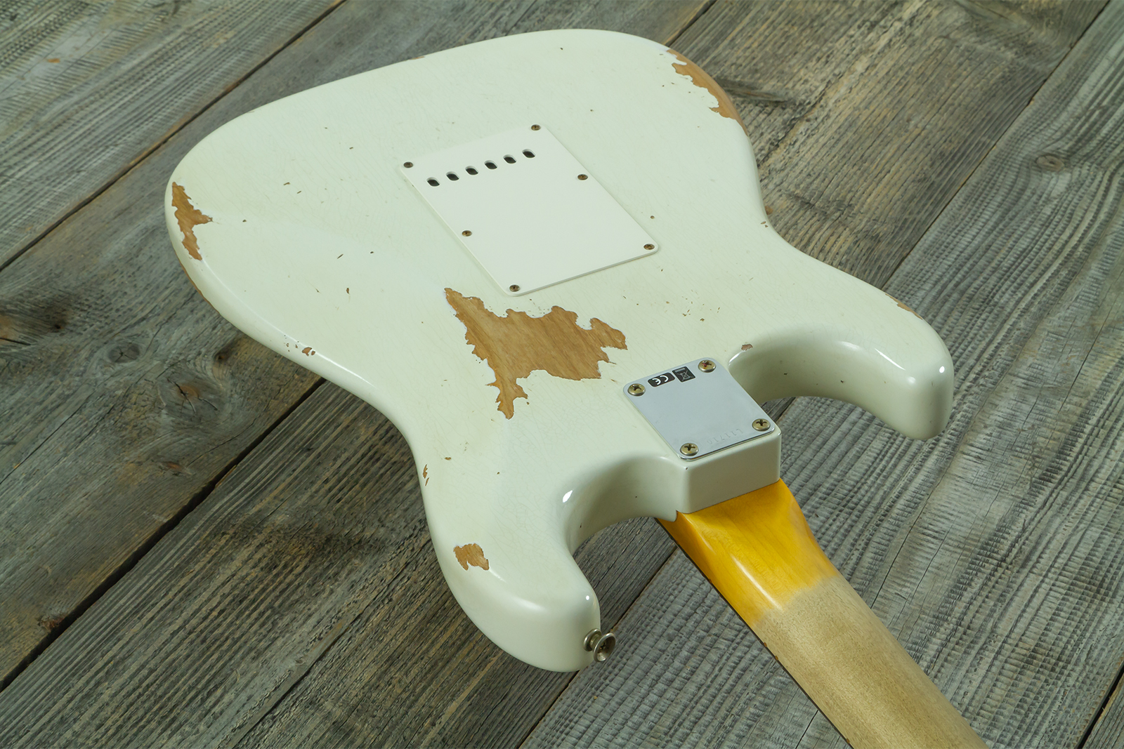 Fender Custom Shop Strat 1964 L-series 3s Trem Rw #l11710 - Heavy Relic Olympic White - Guitare Électrique Forme Str - Variation 9