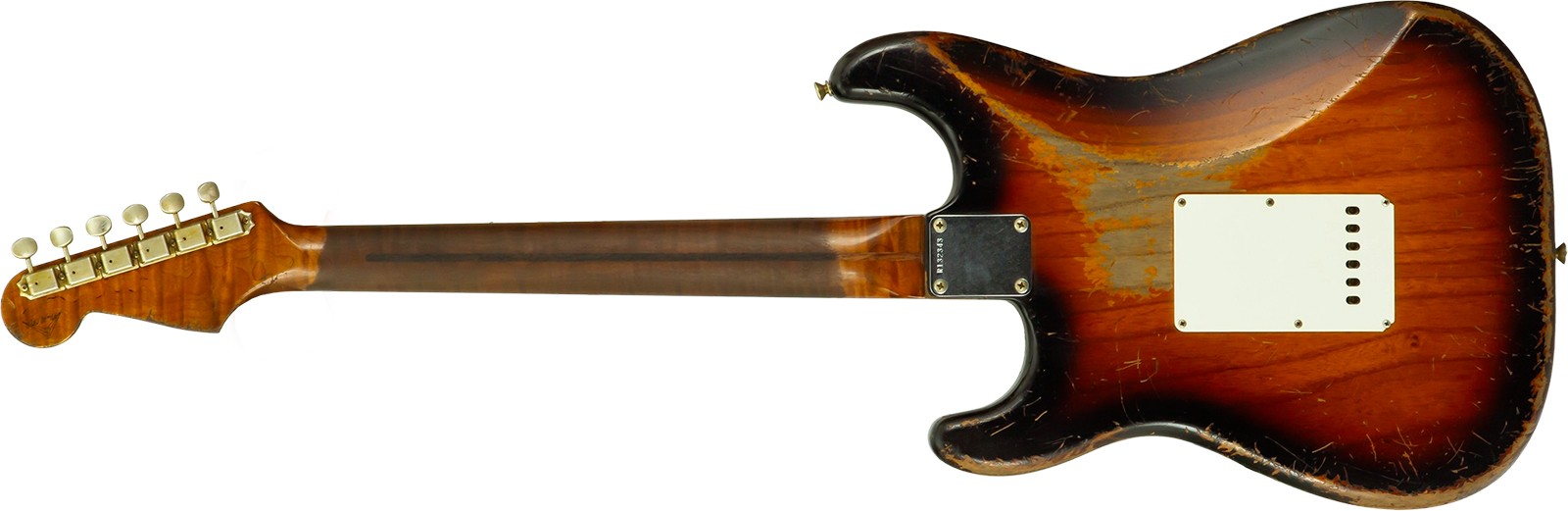 Fender Custom Shop Strat 50s Mb A.macnutt 3s Trem Rw #r132343 - Heavy Relic 2-color Sunburst - Guitare Électrique Forme Str - Variation 9