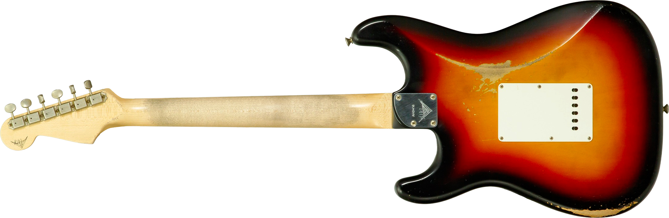 Fender Custom Shop Strat 60s Mb A.hicks 3s Trem Rw #4681 #ah0416 - Relic 3-color Sunburst - Guitare Électrique Forme Str - Variation 1