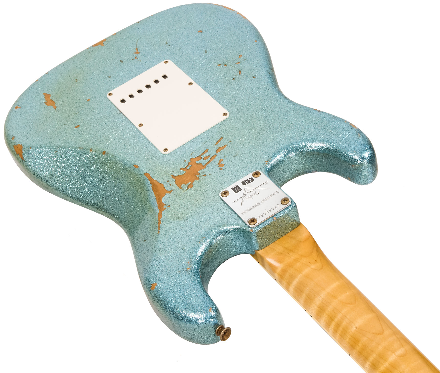 Fender Custom Shop Strat 1965 Ltd Usa Rw #cz548544 - Relic Daphne Blue Sparkle - Guitare Électrique Forme Str - Variation 3