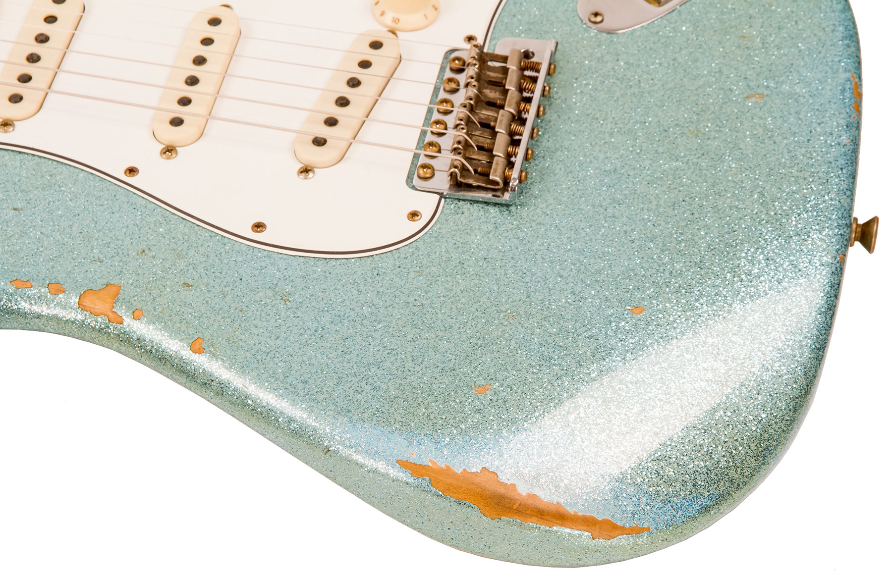Fender Custom Shop Strat 1965 Ltd Usa Rw #cz548544 - Relic Daphne Blue Sparkle - Guitare Électrique Forme Str - Variation 4
