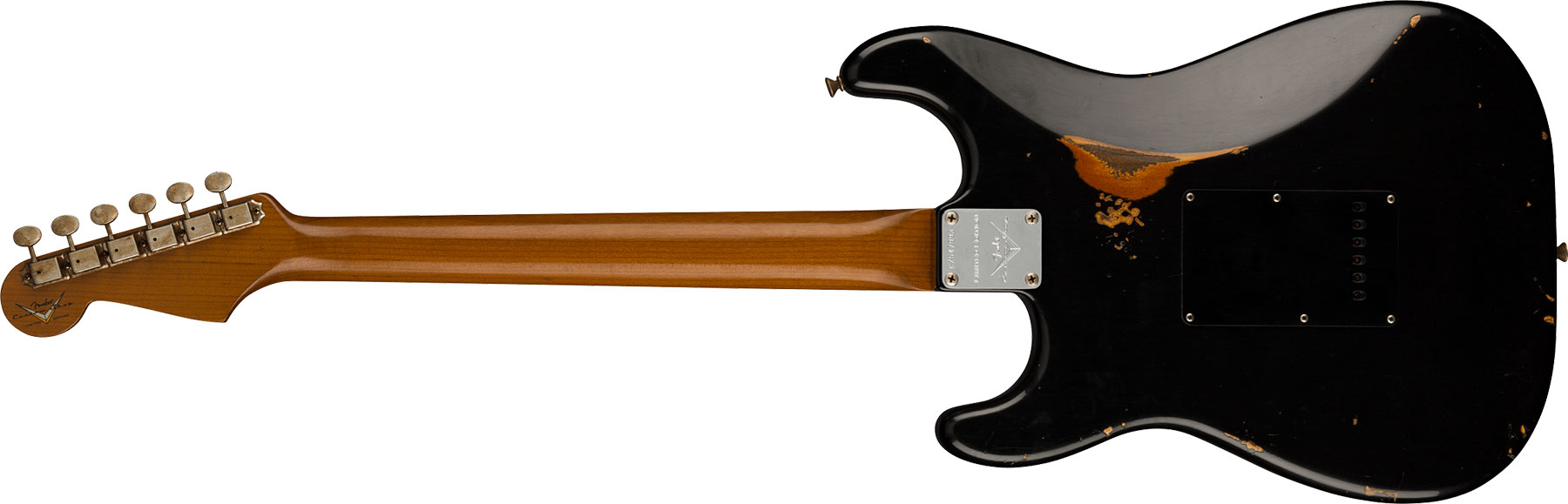 Fender Custom Shop Strat Dual Mag Ii Ltd Usa 3s Trem Rw - Relic Black Over 3-color Sunburst - Guitare Électrique Forme Str - Variation 1