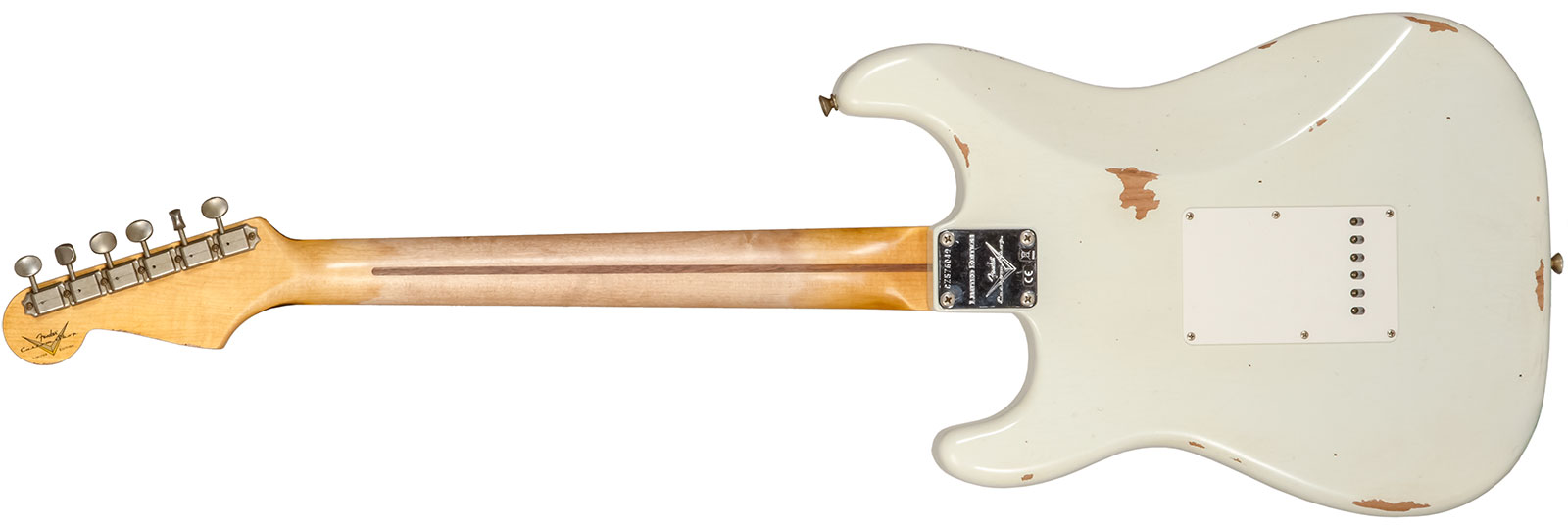 Fender Custom Shop Strat Fat 50's 3s Trem Mn #cz570495 - Relic India Ivory - Guitare Électrique Forme Str - Variation 1