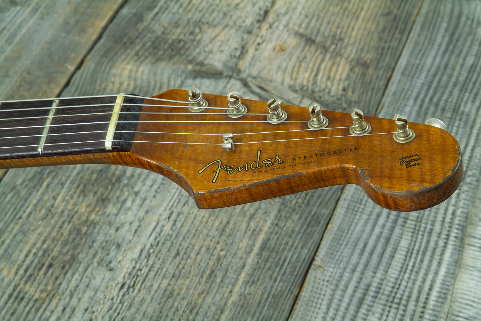 Fender Custom Shop Strat Late 1959 Mb A.macnutt 3s Trem Rw #r147577 - Heavy Relic 2-color Sunburst - Guitare Électrique Forme Str - Variation 15