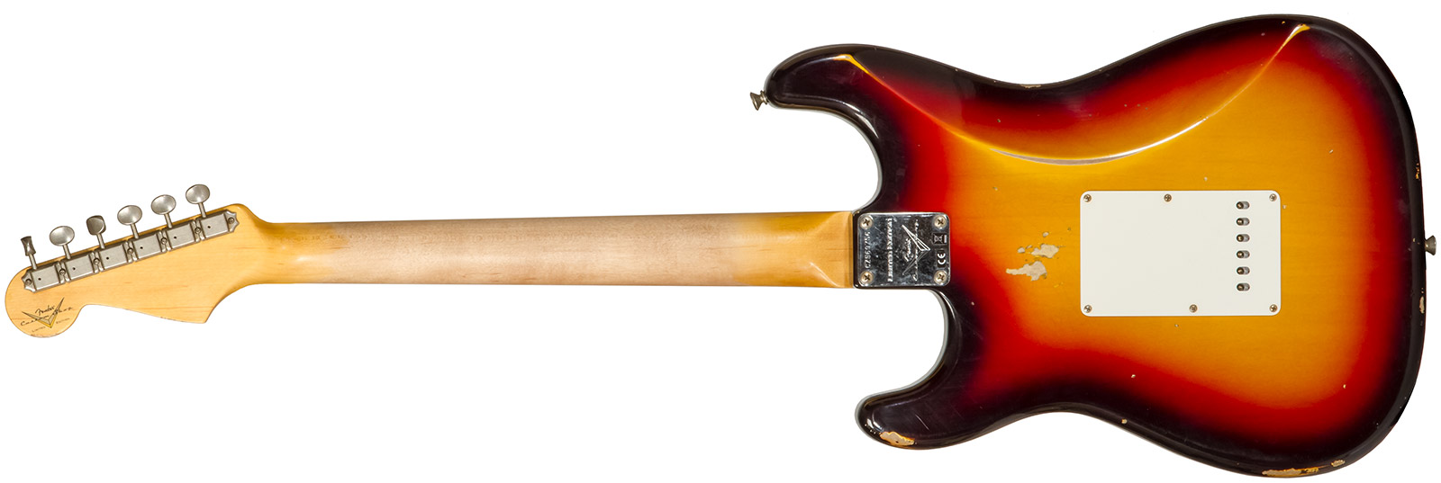 Fender Custom Shop Strat Late 1964 3s Trem Rw #cz569756 - Relic Target 3-color Sunburst - Guitare Électrique Forme Str - Variation 1