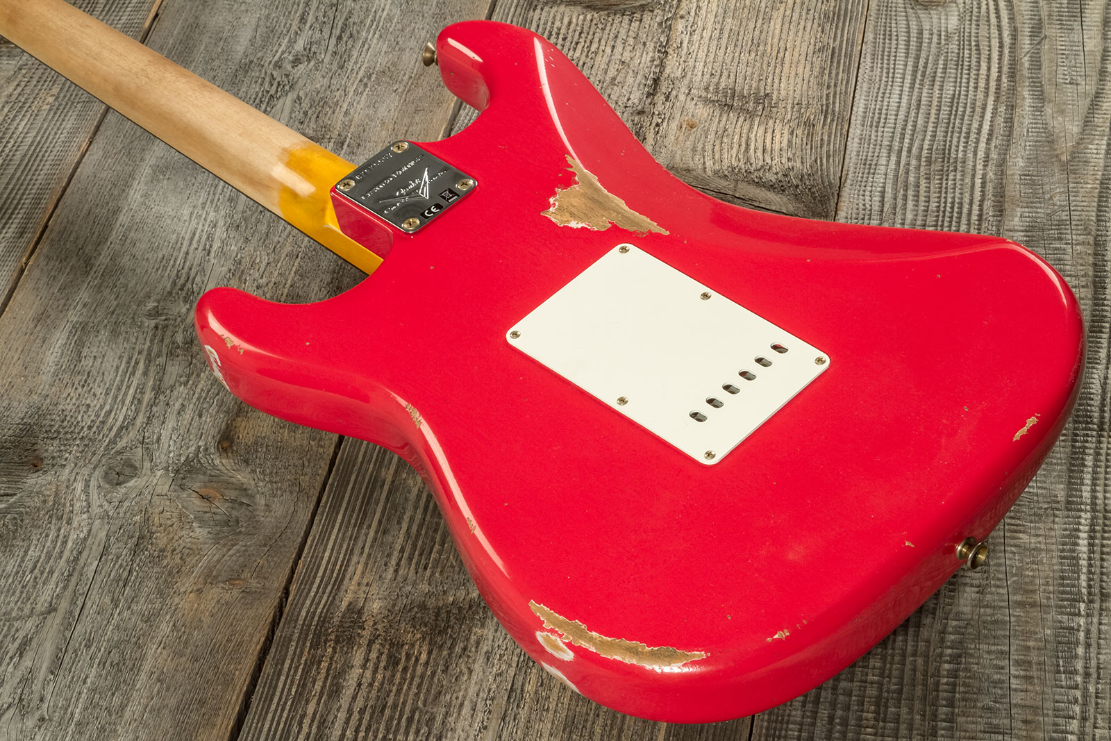 Fender Custom Shop Strat Late 1964 Trem 3s Rw #cz575557 - Relic Aged Fiesta Red - Guitare Électrique Forme Str - Variation 4