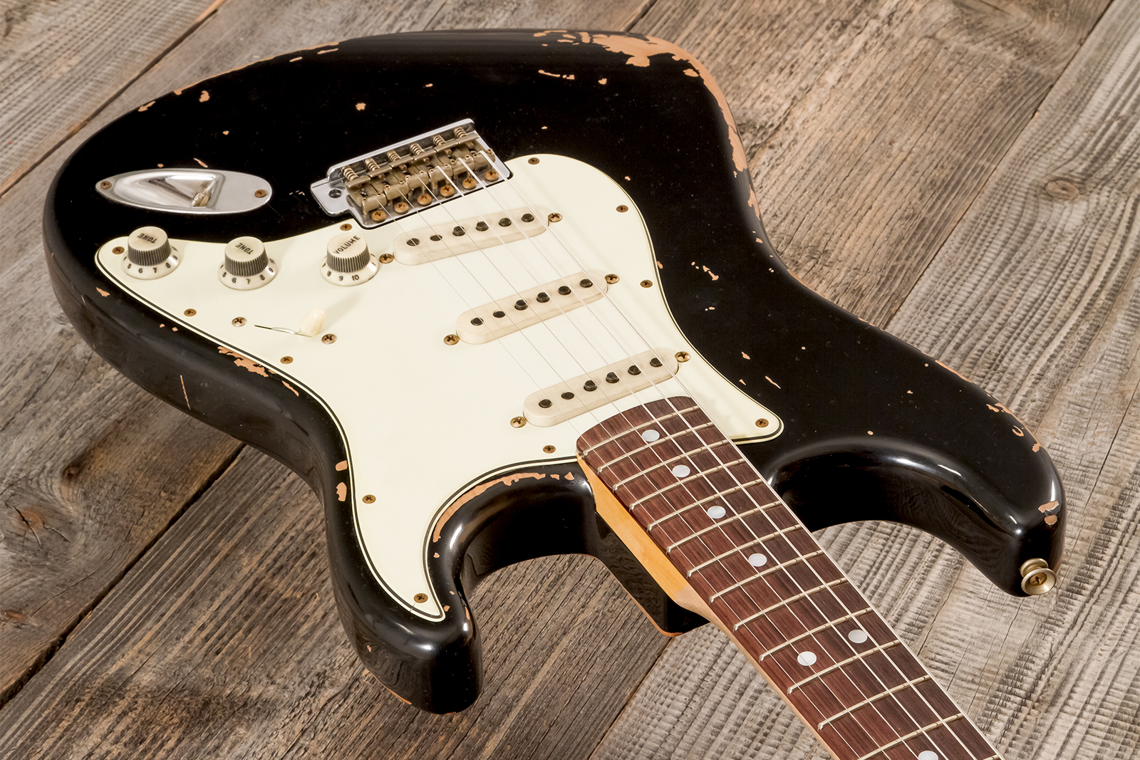 Fender Custom Shop Strat Michael Landau 1968 Signature Trem 3s #r138684 - Relic Black - Guitare Électrique Forme Str - Variation 2